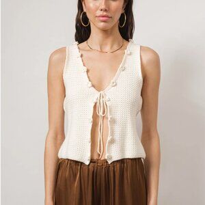 NWT Madison Crochet-Knit Tie-Front Vest Top